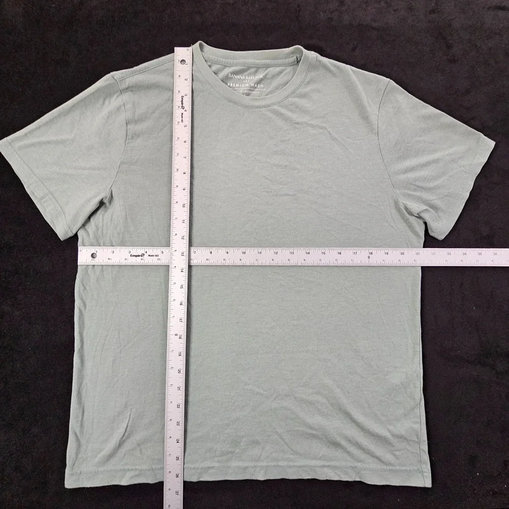 Banana Republic Premium Wash Green Short Sleeve Cotton Blend T-Shirt Men's L